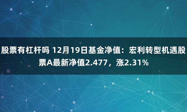 股票有杠杆吗 12月19日基金净值：宏利转型机遇股票A最新净值2.477，涨2.31%