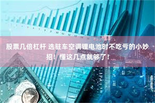 股票几倍杠杆 选驻车空调锂电池时不吃亏的小妙招！懂这几点就够了！