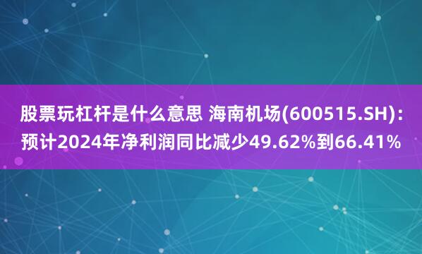 股票玩杠杆是什么意思 海南机场(600515.SH)：预计2024年净利润同比减少49.62%到66.41%