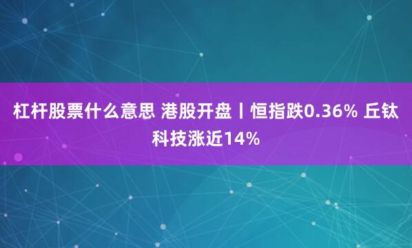 杠杆股票什么意思 港股开盘丨恒指跌0.36% 丘钛科技涨近14%